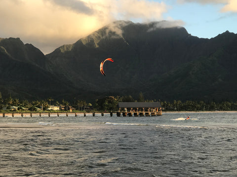 Kauai Digital Photo - Kite Surfer at Hanalei Bay
