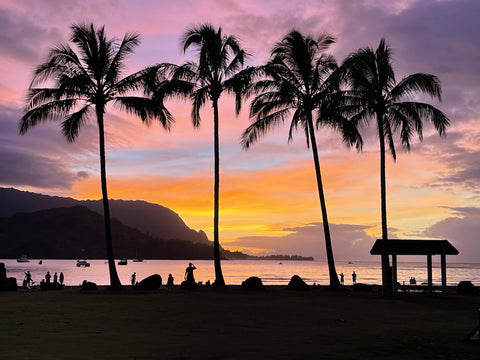 Kauai Stock Photo - Hanalei Sunset